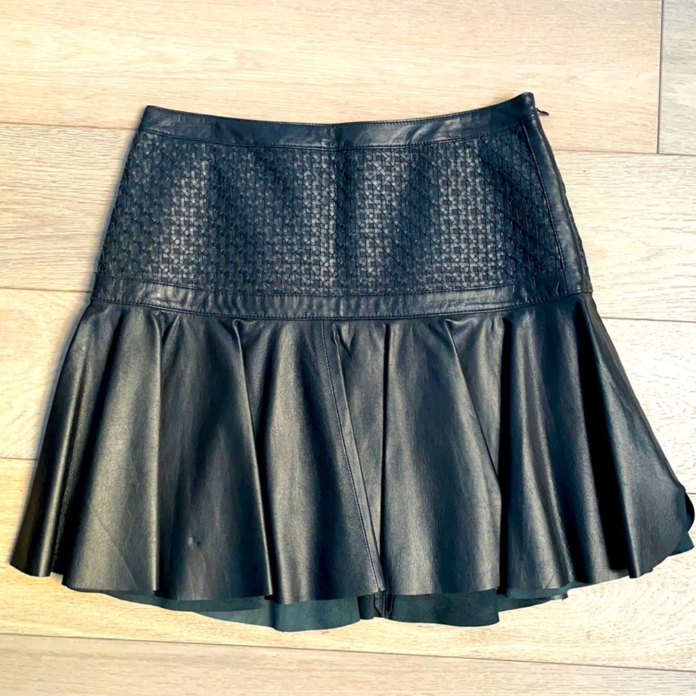 Robert Rodriguez Black Mini Skirt with Pleated Hem - Picture 3 of 6